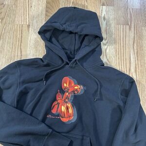 Uniqlo x Jeff Koons Hoodie Men's M Black Balloon Dog Art Pullover Sweater